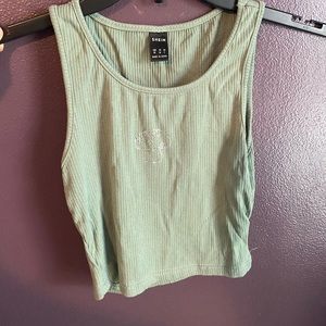 Green sparkly mushroom tank top